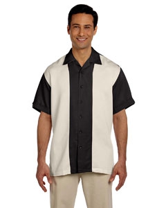 Harriton M575 Men&#39;s Two-Tone Bahama Cord Camp Shirt