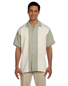 Harriton M575 Men&#39;s Two-Tone Bahama Cord Camp Shirt