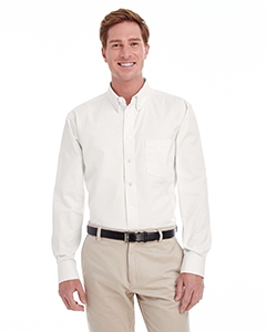 Harriton M581T Men&#39;s  Tall Foundation 100% Cotton Long-Sleeve Twill Shirt with Teflon