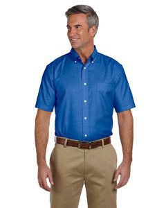 Harriton M600S Men&#39;s Short-Sleeve Oxford with Stain-Release