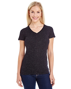 J America JA8136 Ladies&#39; Glitter V-Neck T-Shirt