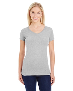 J America JA8136 Ladies&#39; Glitter V-Neck T-Shirt