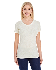 J America JA8136 Ladies&#39; Glitter V-Neck T-Shirt