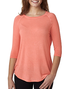 J America JA8232 Ladies&#39; Oasis Wash 3/4-Sleeve T-Shirt