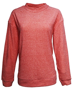 J America JA8428 Ladies&#39; Weekend French Terry Mock Neck Crew