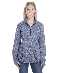 J America JA8617 Ladies&#39; Cosmic Fleece Quarter-Zip