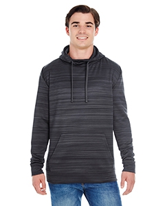 J America JA8661 Adult Odyssey Striped Poly Fleece Pullover Hood