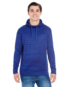 J America JA8661 Adult Odyssey Striped Poly Fleece Pullover Hood