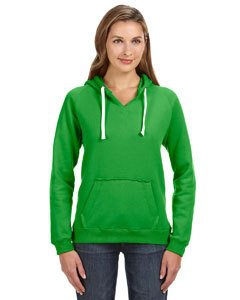 J America JA8836 Ladies&#39; Sydney Brushed V-Neck Hood