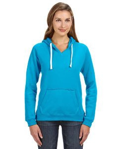 J America JA8836 Ladies&#39; Sydney Brushed V-Neck Hood