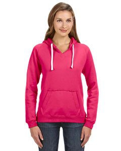 J America JA8836 Ladies&#39; Sydney Brushed V-Neck Hood