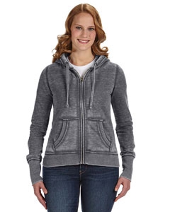 J America JA8913 Ladies&#39; Zen Full-Zip Fleece Hood