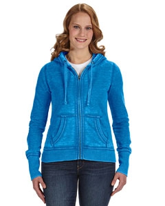 J America JA8913 Ladies&#39; Zen Full-Zip Fleece Hood