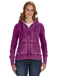 J America JA8913 Ladies&#39; Zen Full-Zip Fleece Hood