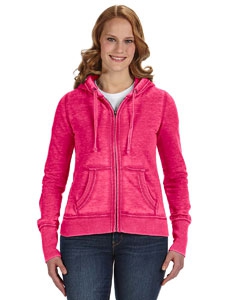 J America JA8913 Ladies&#39; Zen Full-Zip Fleece Hood