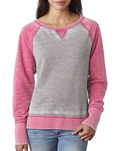 J America JA8927 Ladies&#39; Zen Contrast Crew