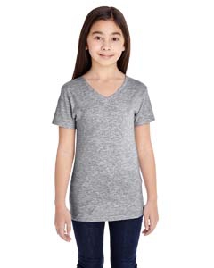 LAT 2607 Girls V-Neck Fine Jersey T-Shirt