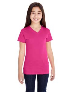 LAT 2607 Girls V-Neck Fine Jersey T-Shirt