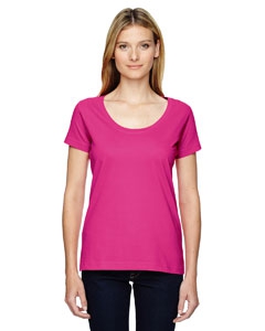 LAT 3504 Ladies&#39; Fine Jersey Deep Scoop Neck Longer Length T-Shirt