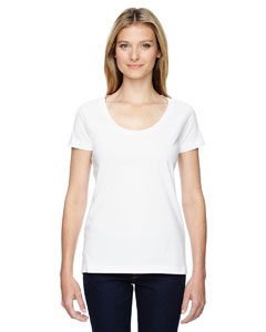 LAT 3504 Ladies&#39; Fine Jersey Deep Scoop Neck Longer Length T-Shirt