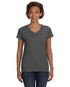 LAT 3507 Ladies&#39; Fine Jersey V-Neck Longer Length T-Shirt