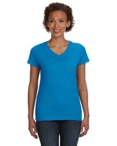 LAT 3507 Ladies&#39; Fine Jersey V-Neck Longer Length T-Shirt