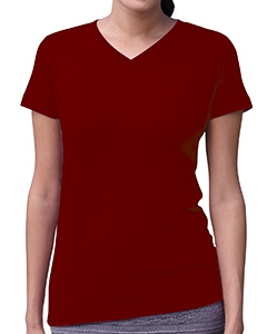 LAT 3507 Ladies&#39; Fine Jersey V-Neck Longer Length T-Shirt