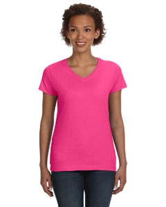 LAT 3507 Ladies&#39; Fine Jersey V-Neck Longer Length T-Shirt