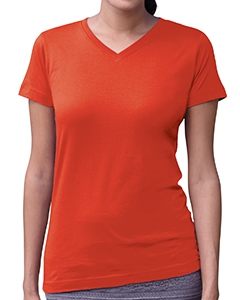 LAT 3507 Ladies&#39; Fine Jersey V-Neck Longer Length T-Shirt