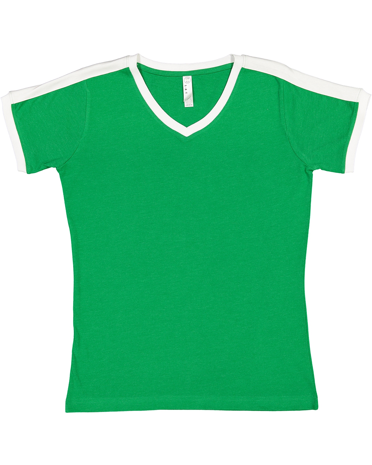 LAT 3532 Ladies&#39; Soccer Ringer Fine Jersey T-Shirt