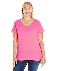 LAT 3804 Ladies&#39; Curvy Premium Jersey T-Shirt - HOT PINK