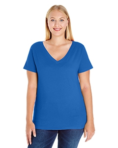 LAT 3807 Ladies&#39; Curvy V-Neck Premium Jersey T-Shirt - ROYAL