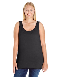 LAT 3821 Ladies&#39; Curvy Premium Jersey Tank - BLACK