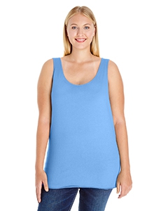 LAT 3821 Ladies&#39; Curvy Premium Jersey Tank - CAROLINA BLUE