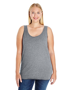 LAT 3821 Ladies&#39; Curvy Premium Jersey Tank - GRANITE HEATHER