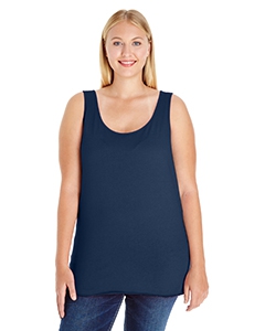 LAT 3821 Ladies&#39; Curvy Premium Jersey Tank - NAVY