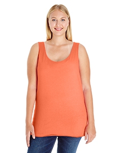 LAT 3821 Ladies&#39; Curvy Premium Jersey Tank - PAPAYA