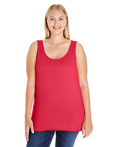 LAT 3821 Ladies&#39; Curvy Premium Jersey Tank - RED