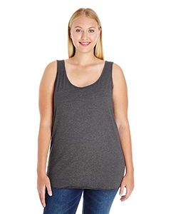 LAT 3821 Ladies&#39; Curvy Premium Jersey Tank - SMOKE