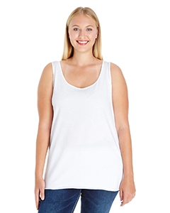 LAT 3821 Ladies&#39; Curvy Premium Jersey Tank - WHITE