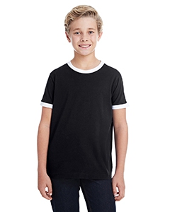 LAT 6132 Youth Soccer Ringer Fine Jersey T-Shirt