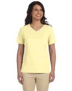 LAT L-3587 Ladies&#39; Combed Ringspun Jersey V-Neck T-Shirt