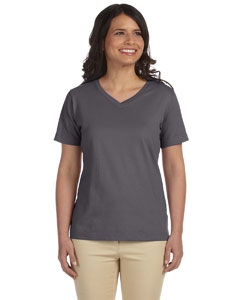 LAT L-3587 Ladies&#39; Combed Ringspun Jersey V-Neck T-Shirt