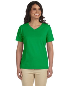 LAT L-3587 Ladies&#39; Combed Ringspun Jersey V-Neck T-Shirt