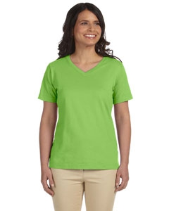 LAT L-3587 Ladies&#39; Combed Ringspun Jersey V-Neck T-Shirt