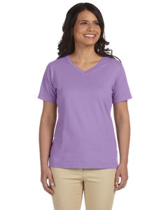 LAT L-3587 Ladies&#39; Combed Ringspun Jersey V-Neck T-Shirt