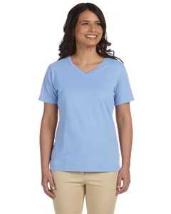 LAT L-3587 Ladies&#39; Combed Ringspun Jersey V-Neck T-Shirt