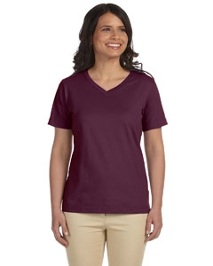 LAT L-3587 Ladies&#39; Combed Ringspun Jersey V-Neck T-Shirt