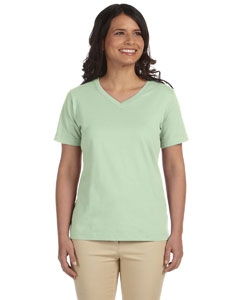 LAT L-3587 Ladies&#39; Combed Ringspun Jersey V-Neck T-Shirt