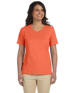 LAT L-3587 Ladies&#39; Combed Ringspun Jersey V-Neck T-Shirt